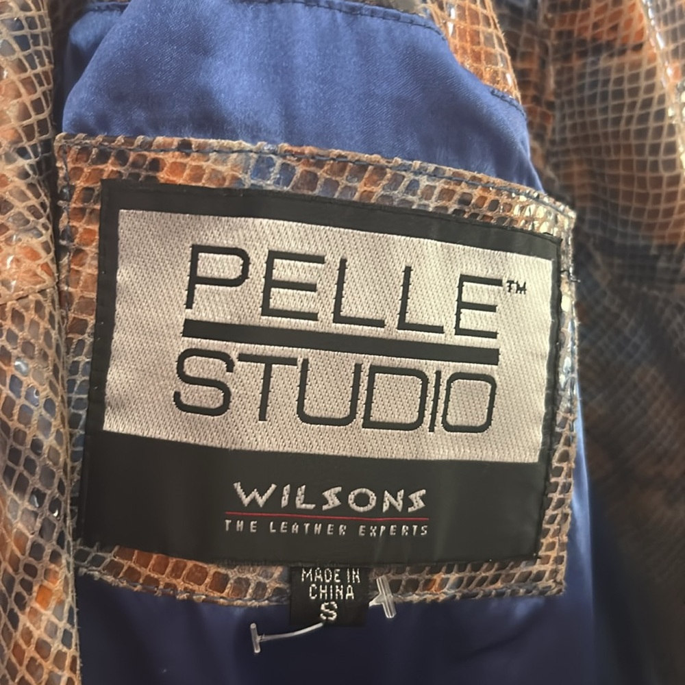 Pelle Studio Snake Print Leather tailored Jacket - Picture 3 of 8